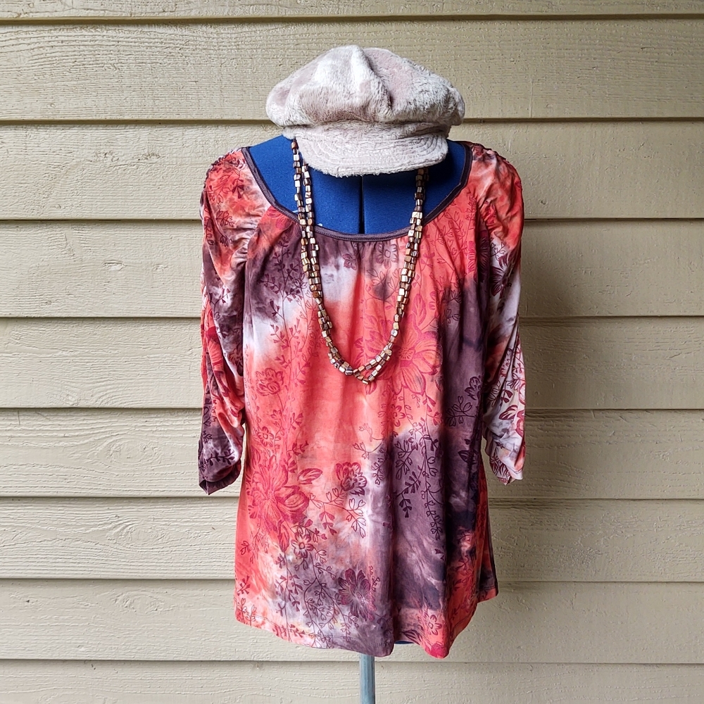 Beautiful Floral Blouse with 3/4 length sleeves